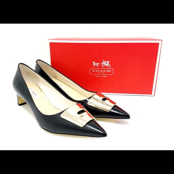 Coach Shoes - NIB COACH Lawrence Spazzalato Black Pumps/Heels